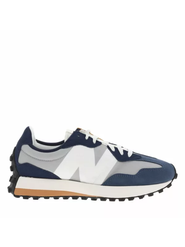 zanaga new balance new balance baskets basses en cuir et textile indigo et gris a semelle elargie a picots