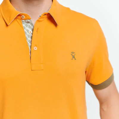 zanaga vicomte polo portrush a manches courtes coton jersey orange x